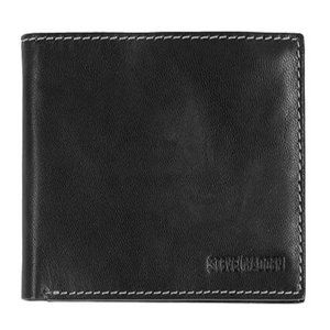 Steve Madden Men's Leather RFID Wallet Extra Capacity Attached‎ Flip Pocket